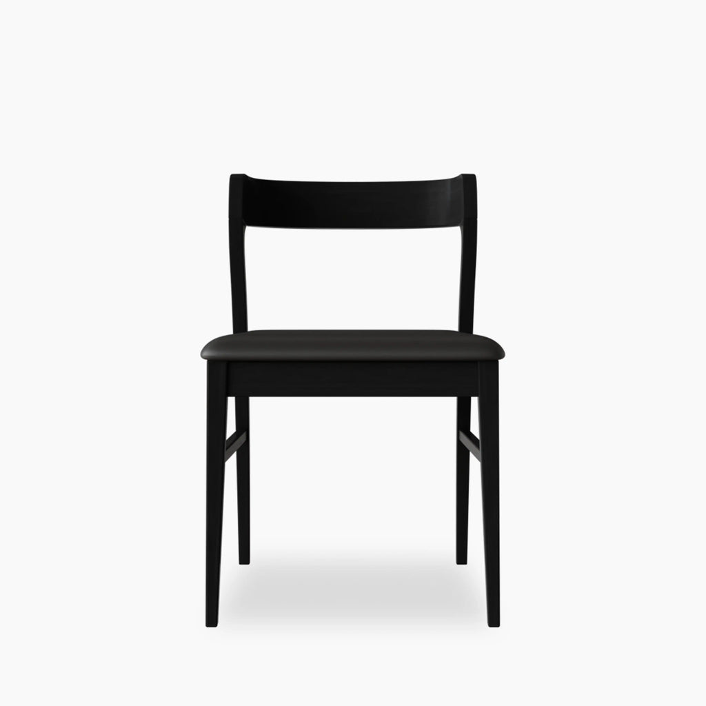 Chiswick Wooden Dining Chair | Black Faux Leather & Black