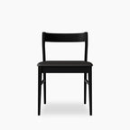 Chiswick Wooden Dining Chair | Black Faux Leather & Black