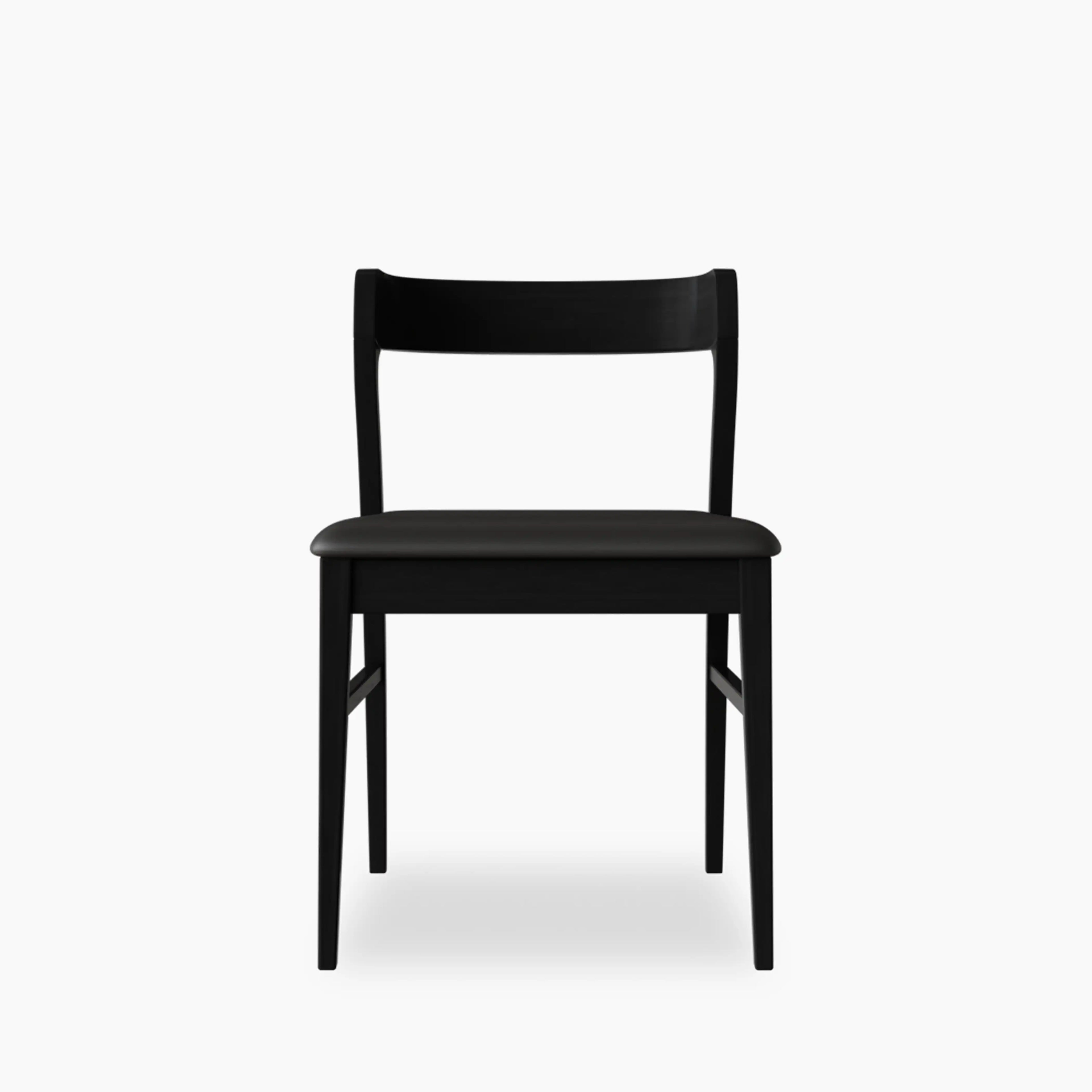 Chiswick Wooden Dining Chair | Black Faux Leather & Black