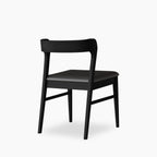 Chiswick Wooden Dining Chair | Black Faux Leather & Black