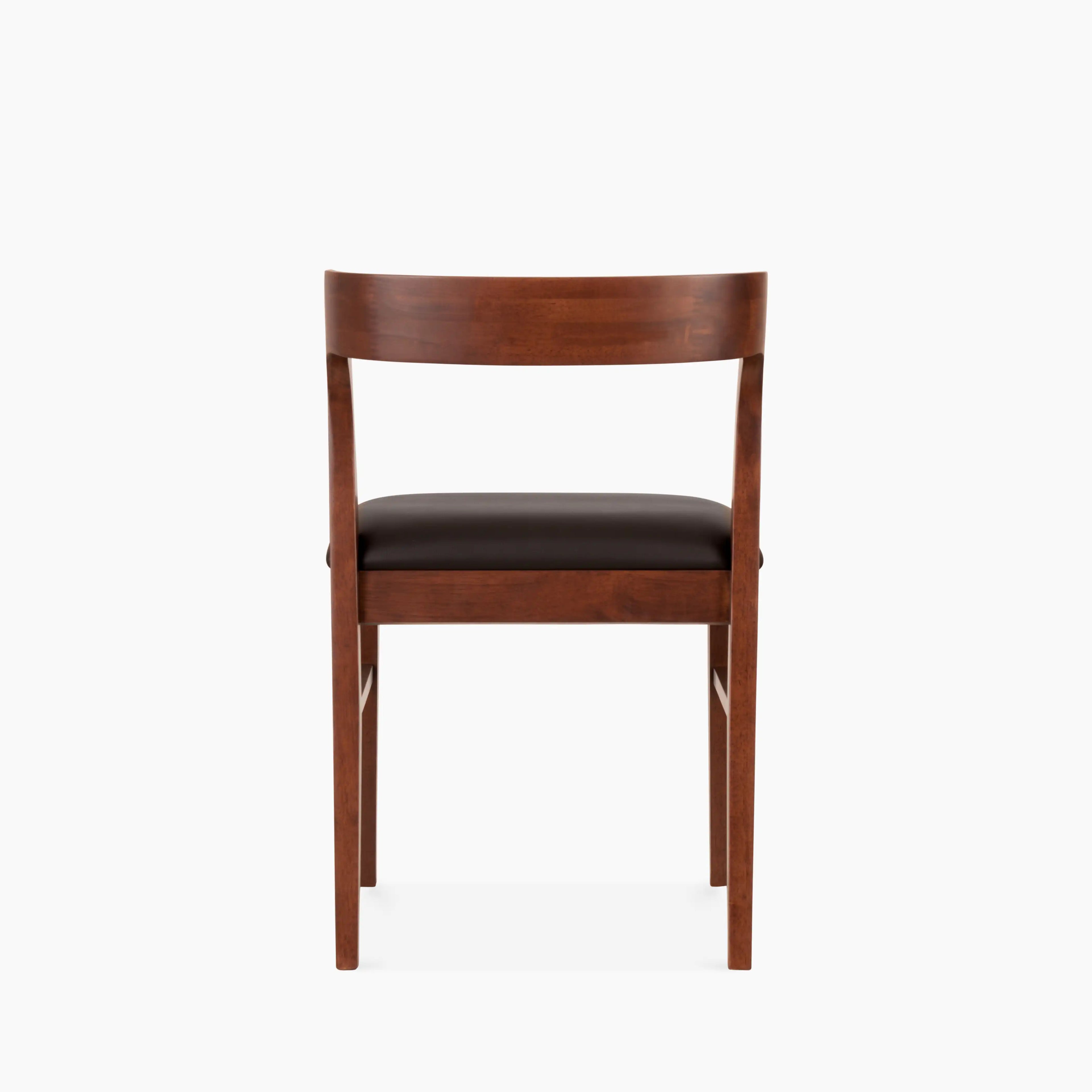 Chiswick Wooden Dining Chair | Black Faux Leather & Walnut