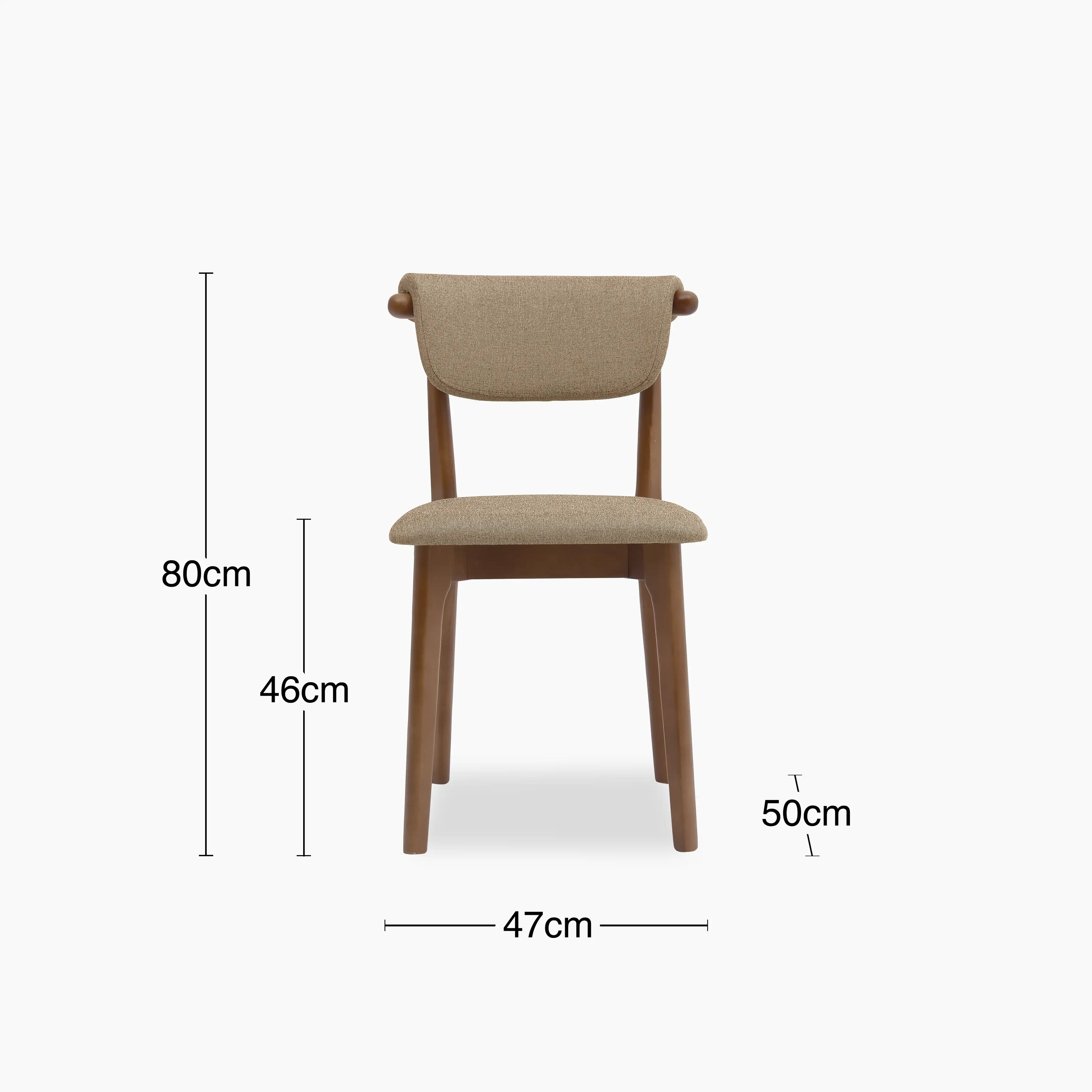 Nobu Dining Chair | Latte Sustainable Fabric & Walnut