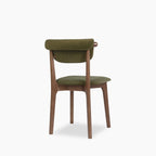 Nobu Dining Chair | Moss Green Sustainable Mohair Velvet & Walnut
