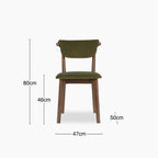 Nobu Dining Chair | Moss Green Sustainable Mohair Velvet & Walnut