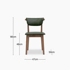 Nobu Dining Chair | Vintage Green Faux Leather & Walnut