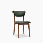 Nobu Dining Chair | Vintage Green Faux Leather & Walnut