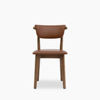 Nobu Dining Chair | Vintage Tan Faux Leather & Walnut