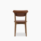 Nobu Dining Chair | Vintage Tan Faux Leather & Walnut