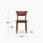 Nobu Dining Chair | Vintage Tan Faux Leather & Walnut