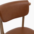 Nobu Dining Chair | Vintage Tan Faux Leather & Walnut
