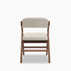 Nomad Folding Dining Chair | Speckled Stone Sustainable Boucle & Walnut