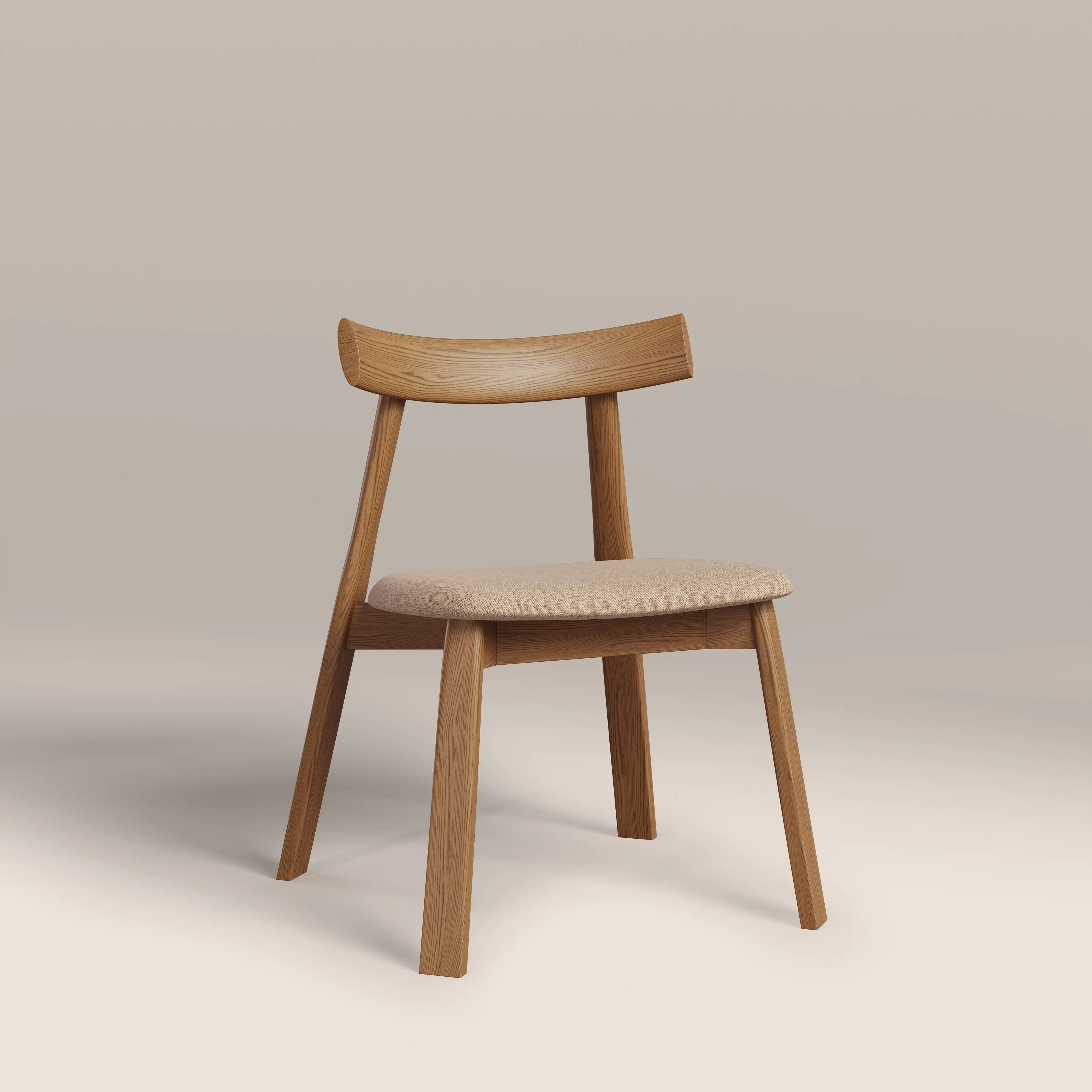 Clyde Wooden Dining Chair | Latte Sustainable Fabric & Oak