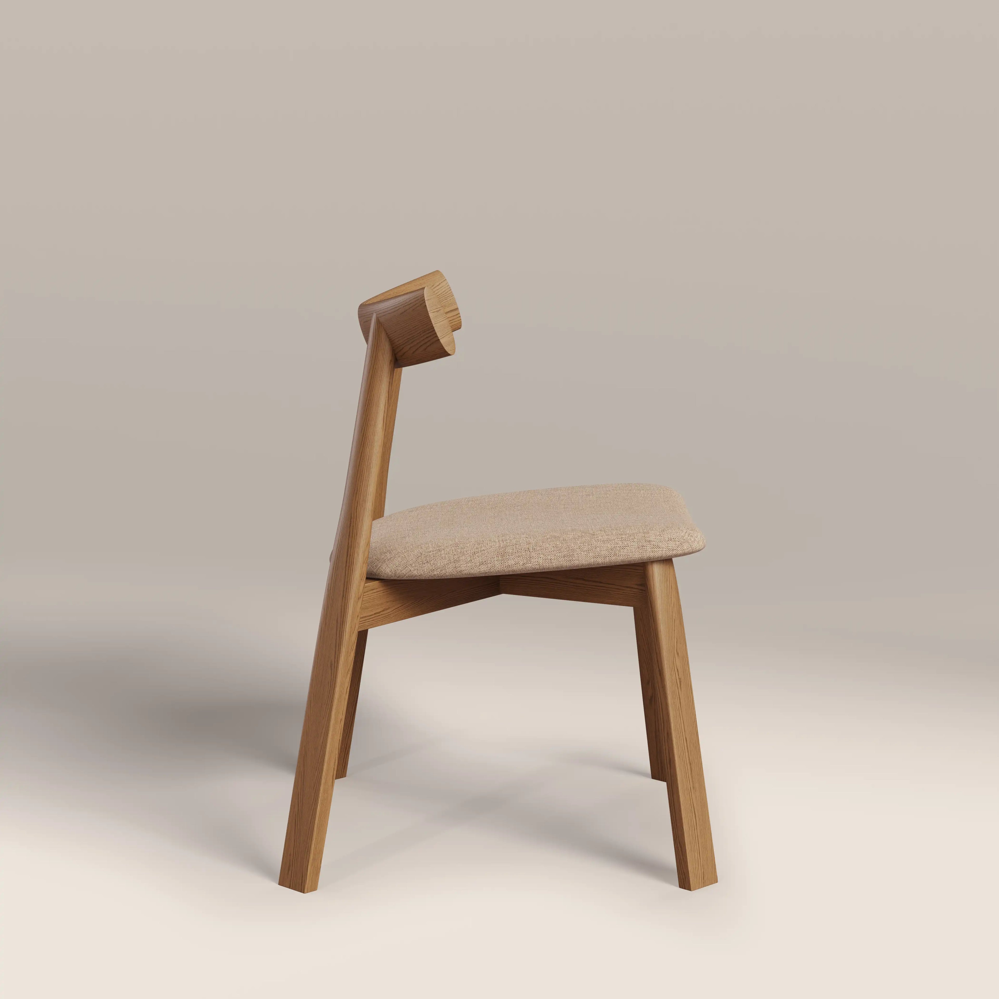 Clyde Wooden Dining Chair | Latte Sustainable Fabric & Oak
