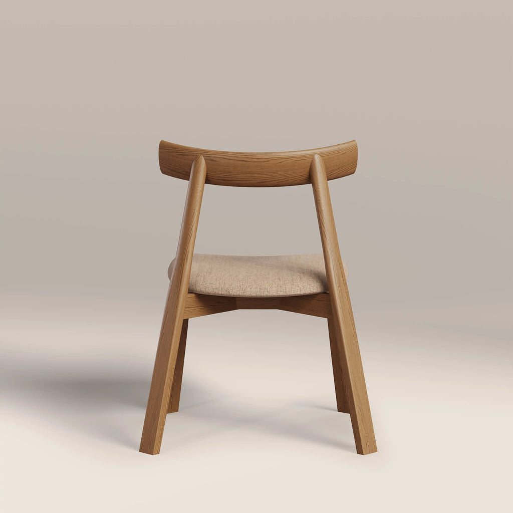 Clyde Wooden Dining Chair | Latte Sustainable Fabric & Oak