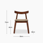 Clyde Wooden Dining Chair | Latte Sustainable Fabric & Walnut