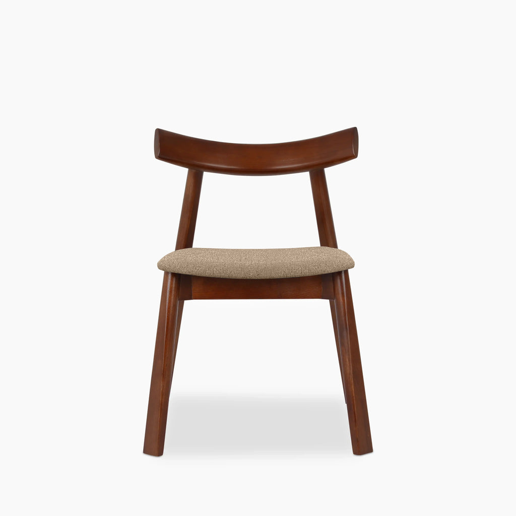 Clyde Wooden Dining Chair | Latte Sustainable Fabric & Walnut