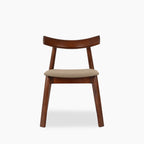 Clyde Wooden Dining Chair | Latte Sustainable Fabric & Walnut