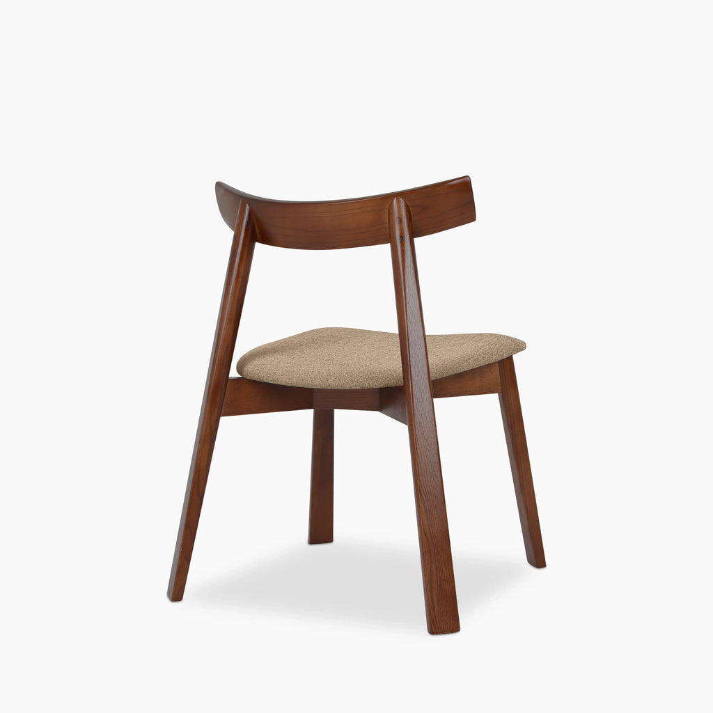 Clyde Wooden Dining Chair | Latte Sustainable Fabric & Walnut
