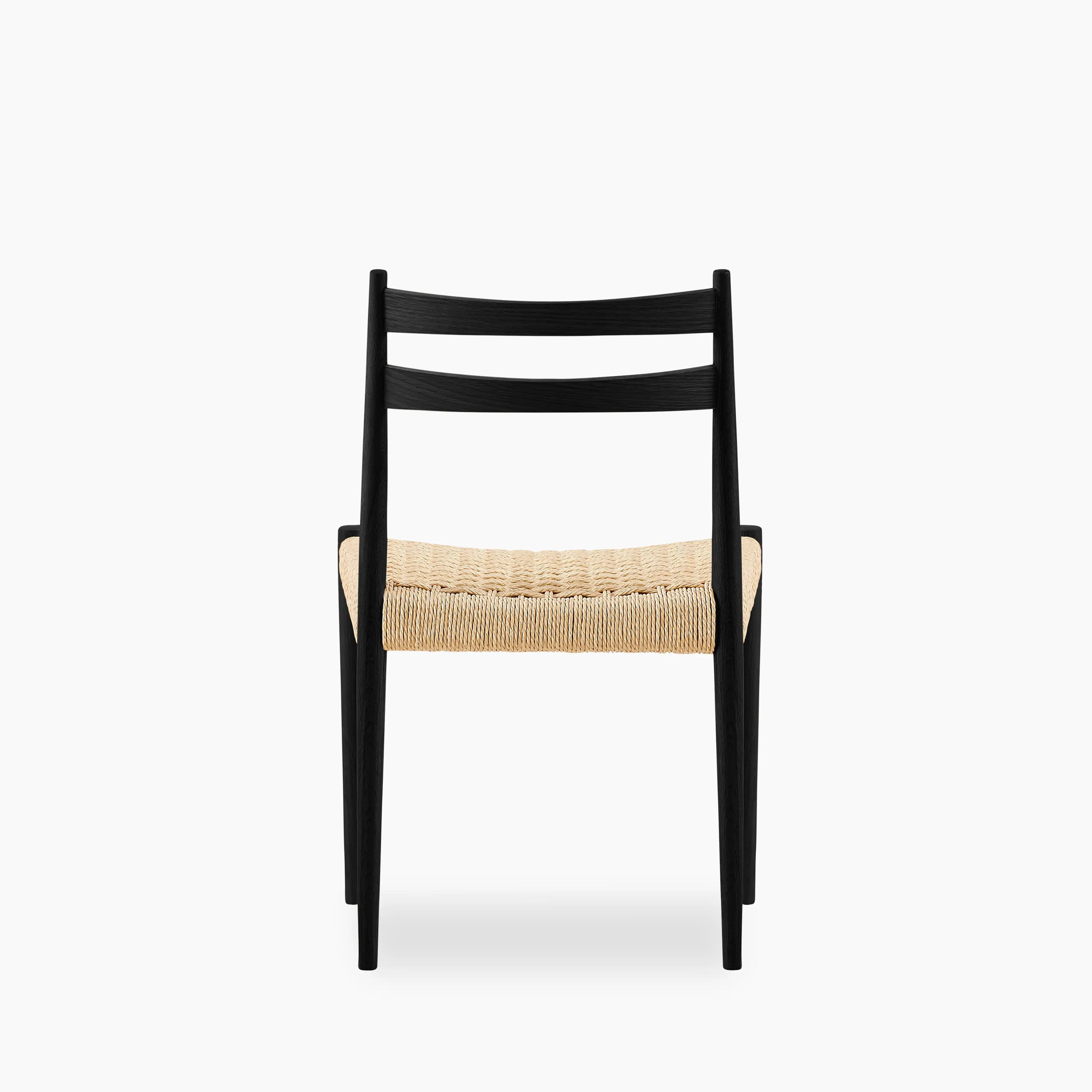 Caleb Wooden Dining Chair | Natural Weave & Black