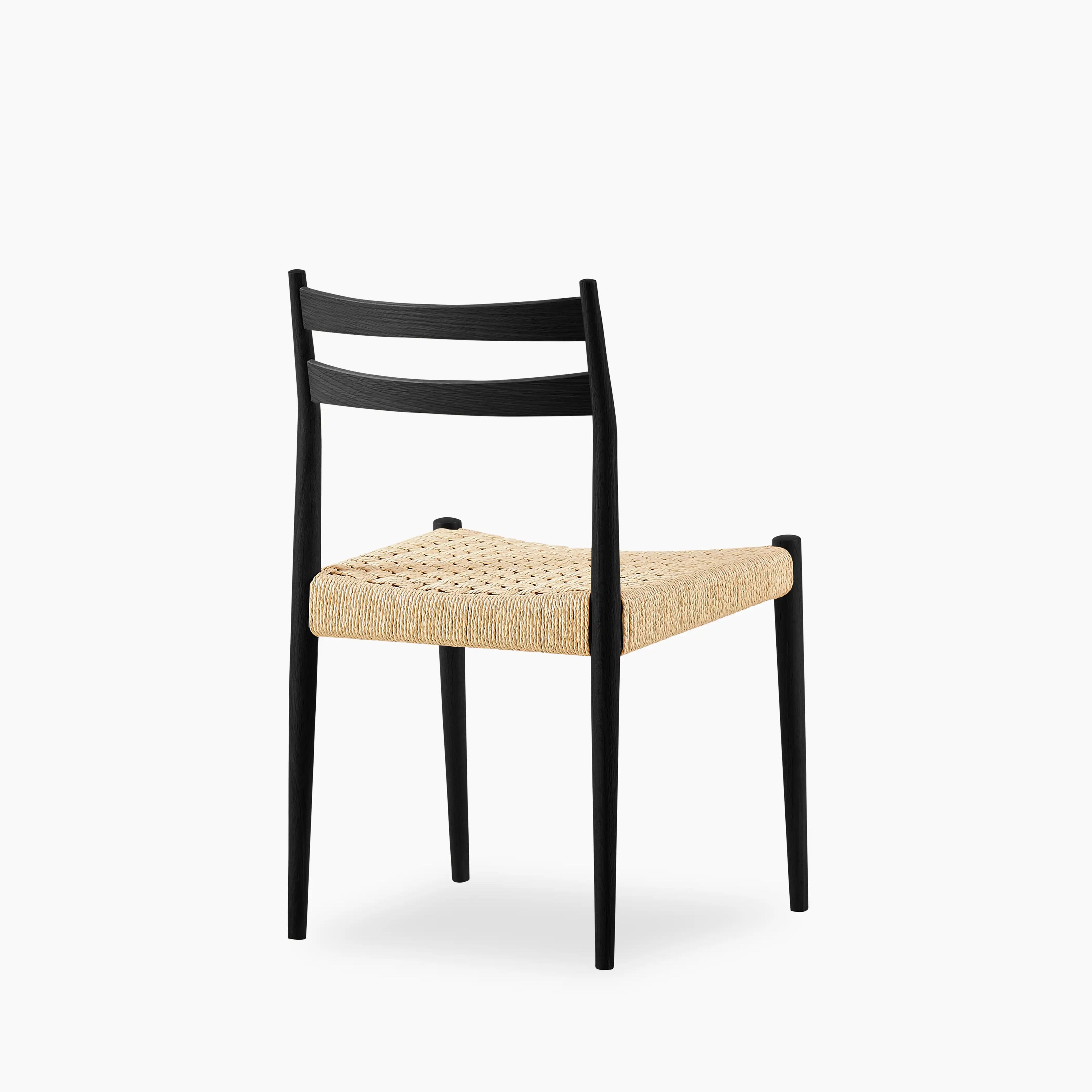 Caleb Wooden Dining Chair | Natural Weave & Black