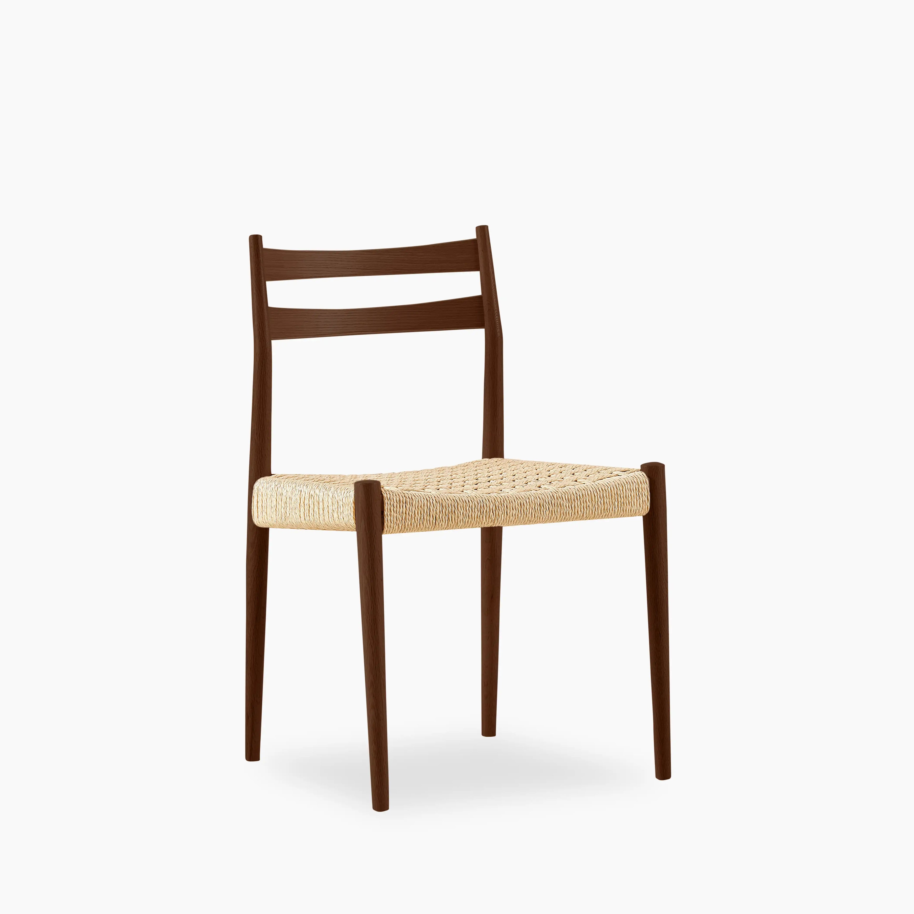 Caleb Wooden Dining Chair | Natural Weave & Walnut
