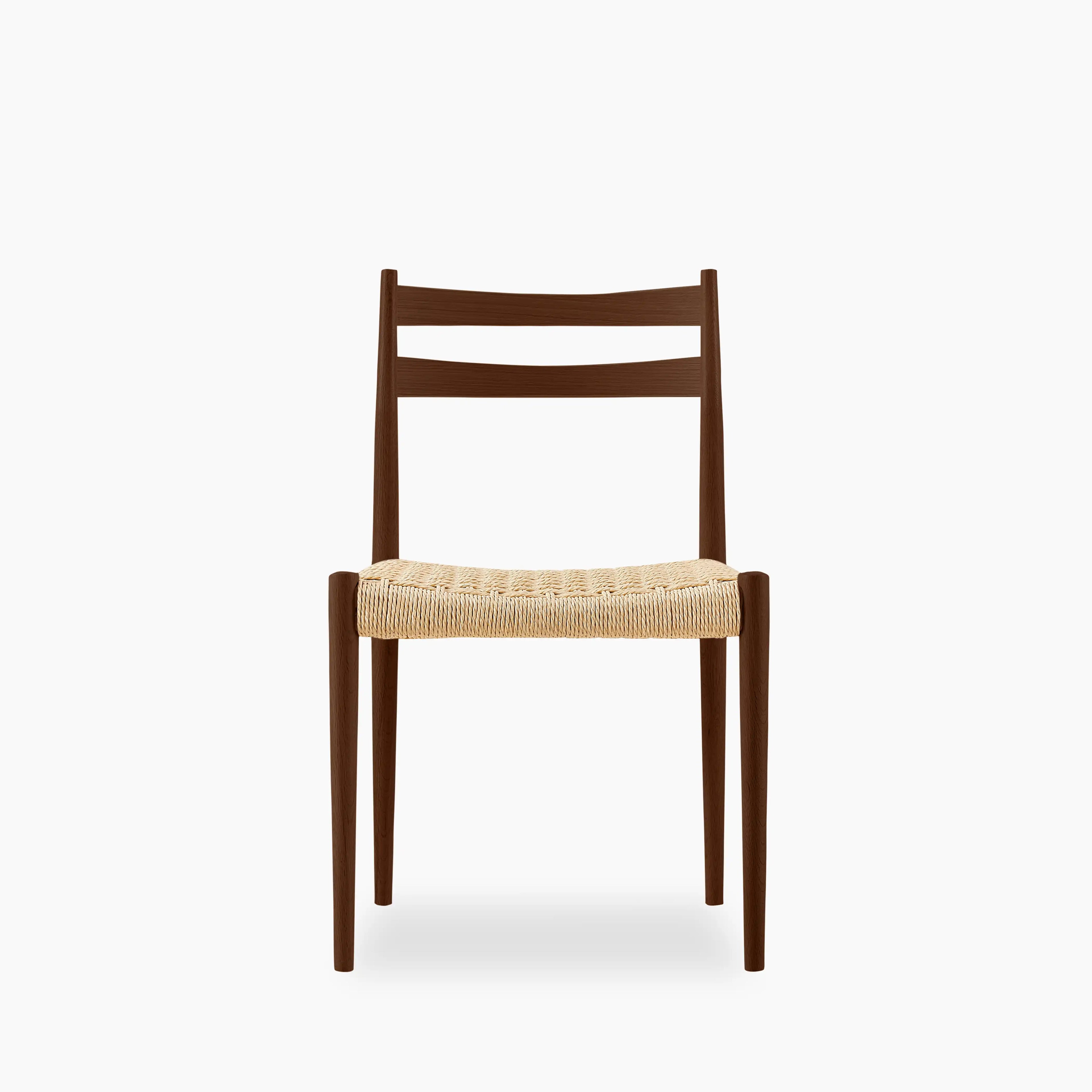 Caleb Wooden Dining Chair | Natural Weave & Walnut