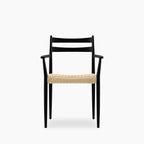 Caleb Wooden Carver Dining Chair | Natural Weave & Black