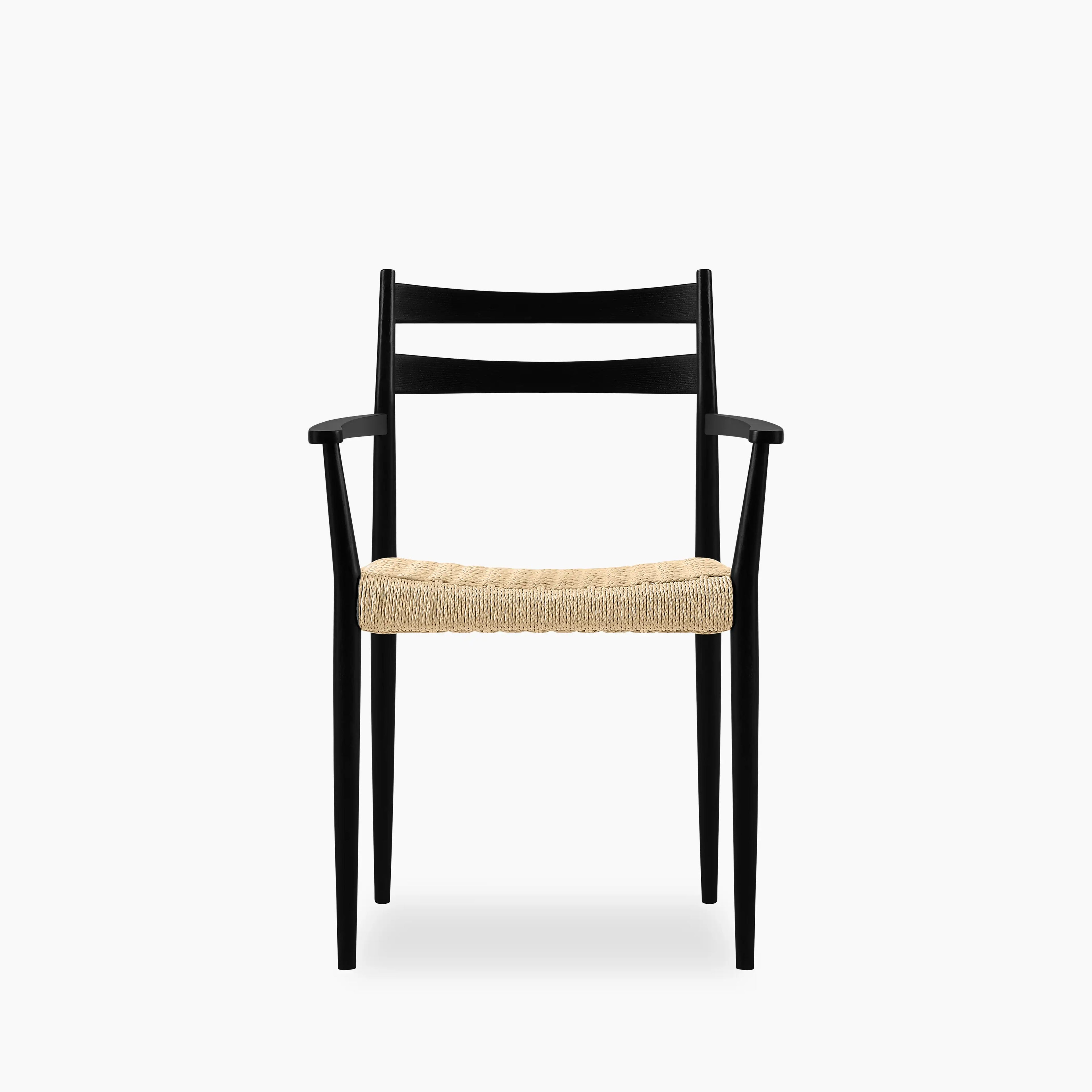 Caleb Wooden Carver Dining Chair | Natural Weave & Black