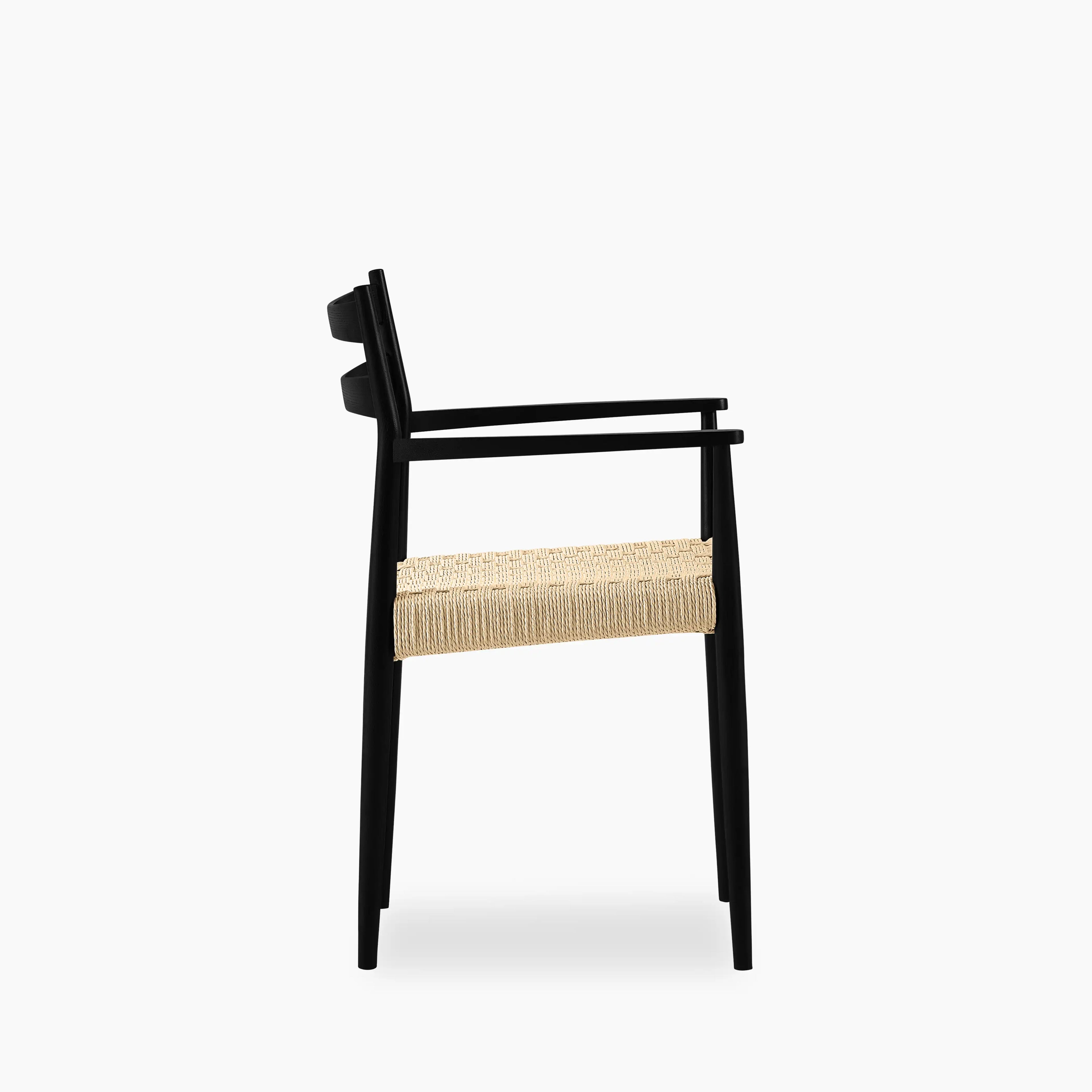 Caleb Wooden Carver Dining Chair | Natural Weave & Black