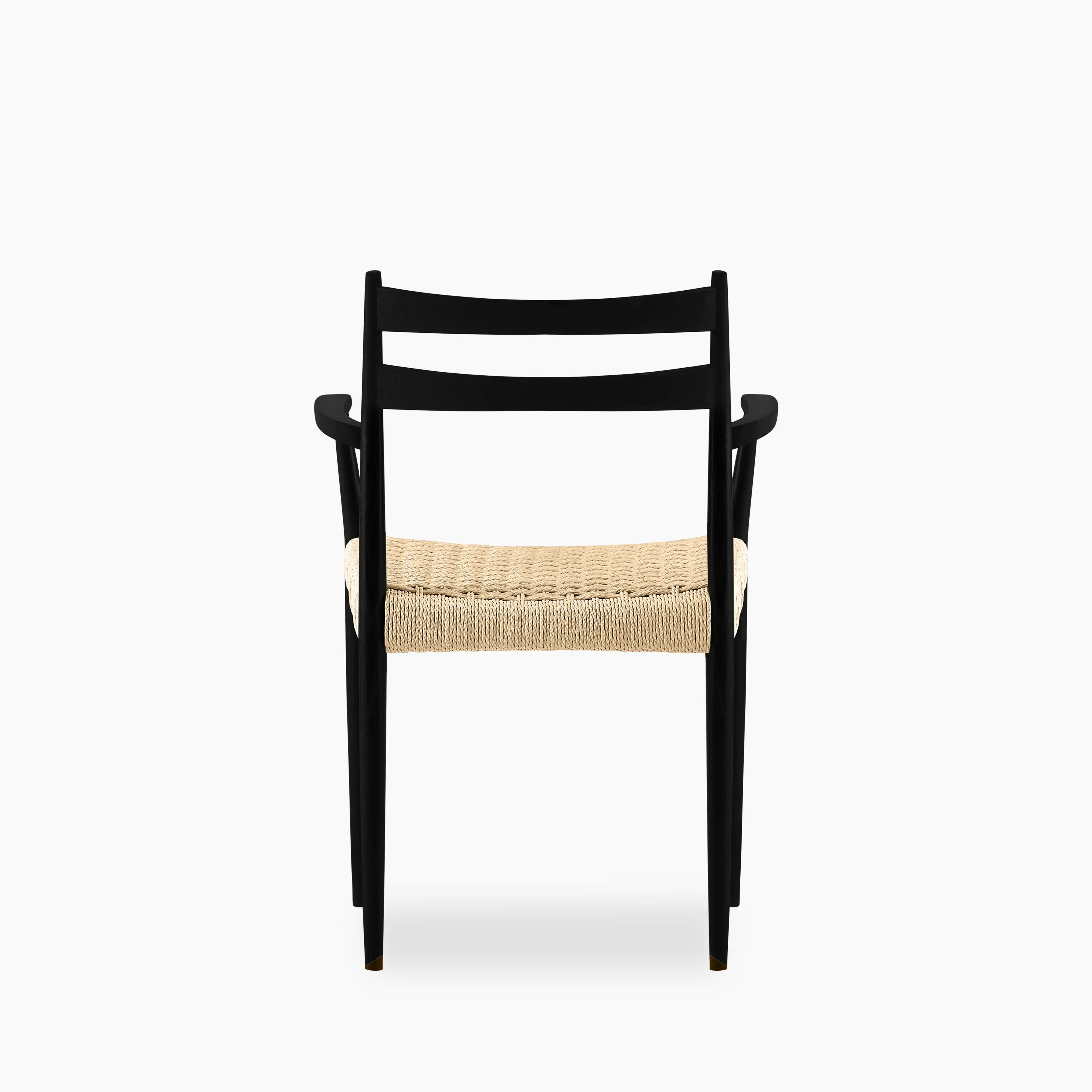 Caleb Wooden Carver Dining Chair | Natural Weave & Black