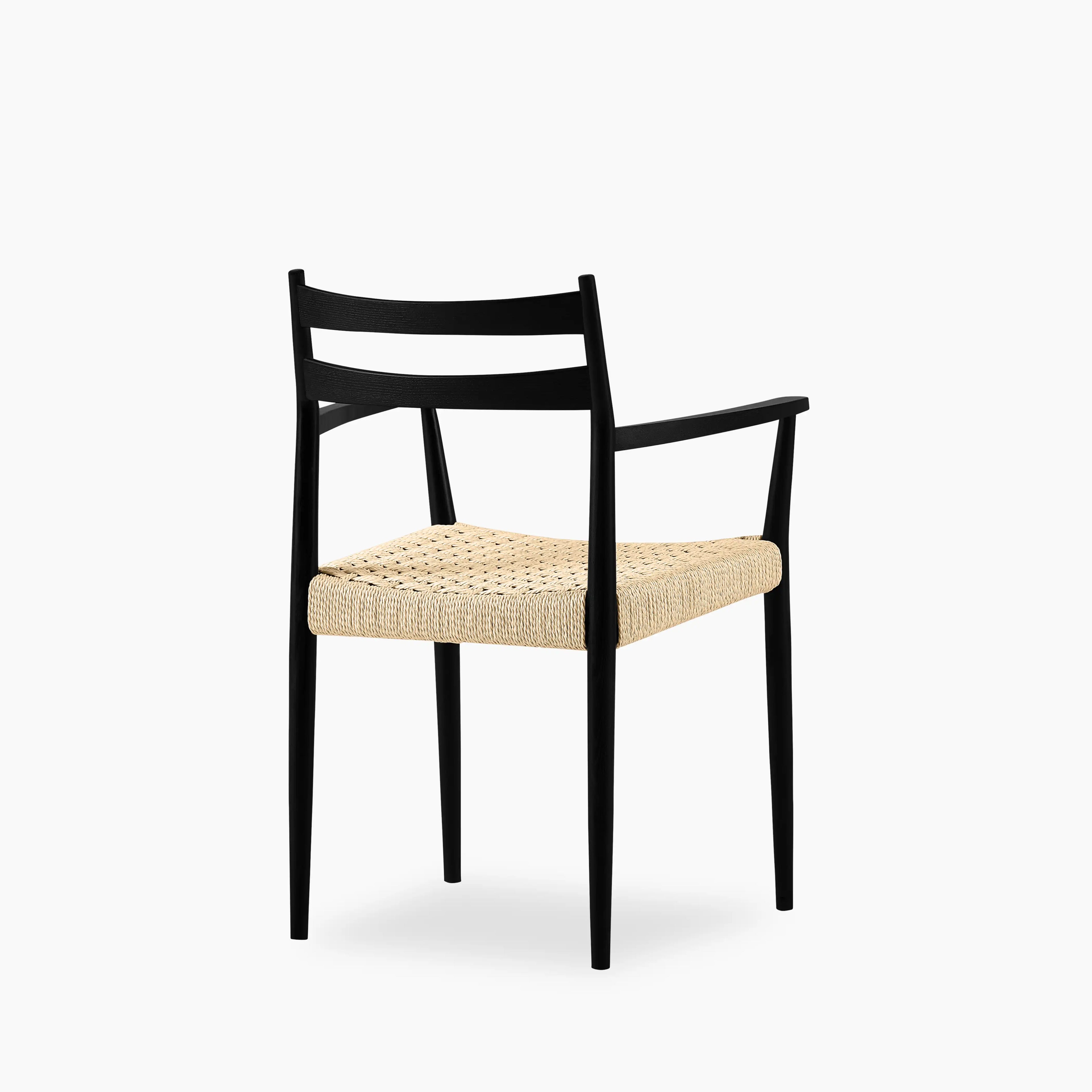 Caleb Wooden Carver Dining Chair | Natural Weave & Black