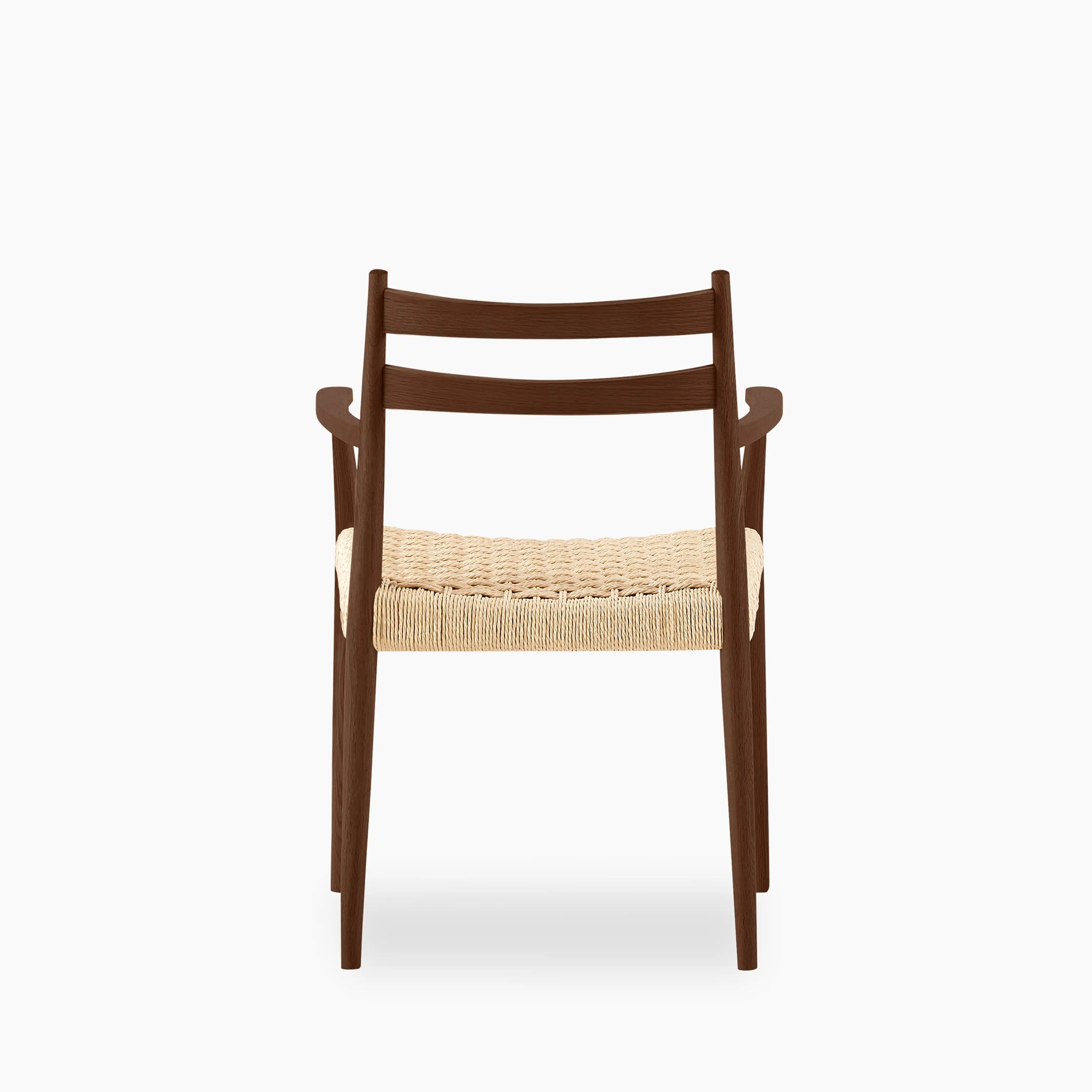 Caleb Wooden Carver Dining Chair | Natural Weave & Walnut