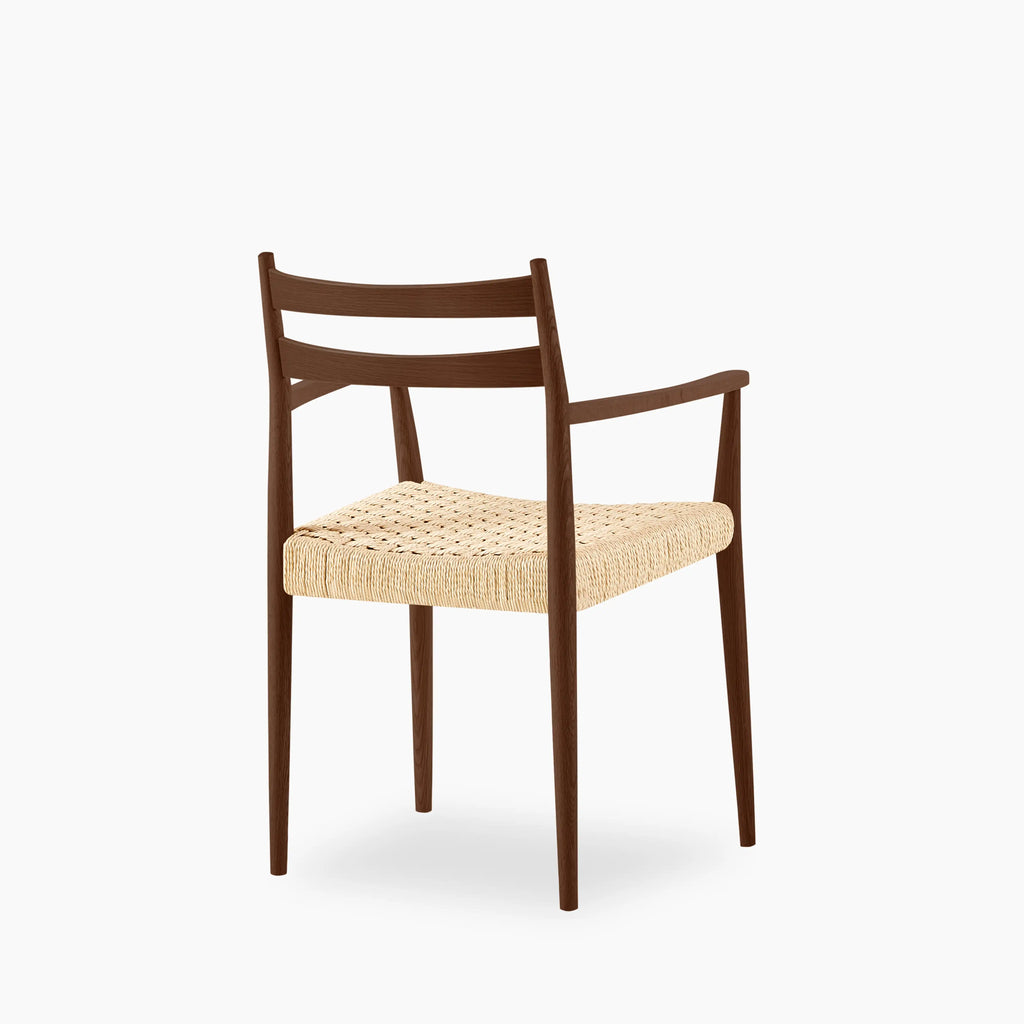 Caleb Wooden Carver Dining Chair | Natural Weave & Walnut