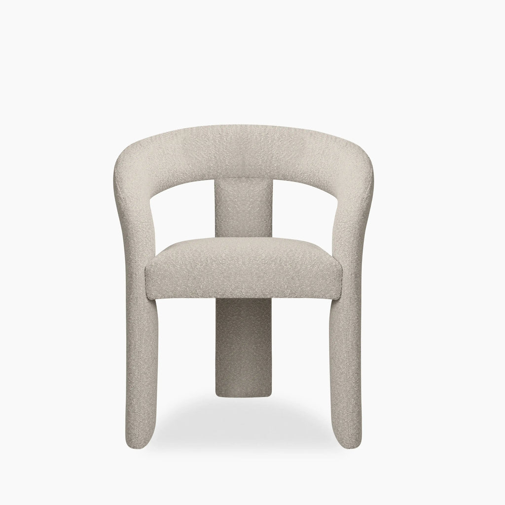 Bellamy Carver Dining Chair | Speckled Stone Sustainable Boucle
