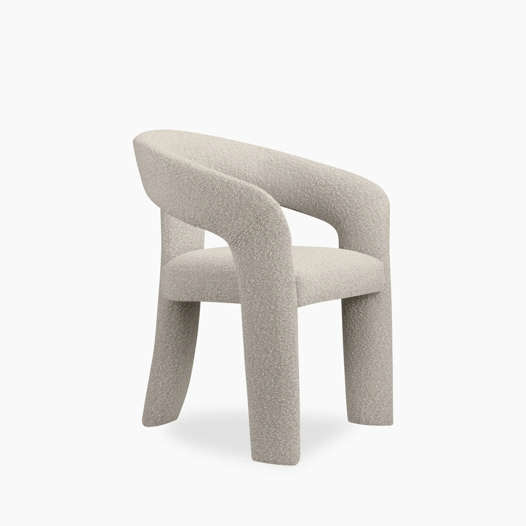Bellamy Carver Dining Chair | Speckled Stone Sustainable Boucle
