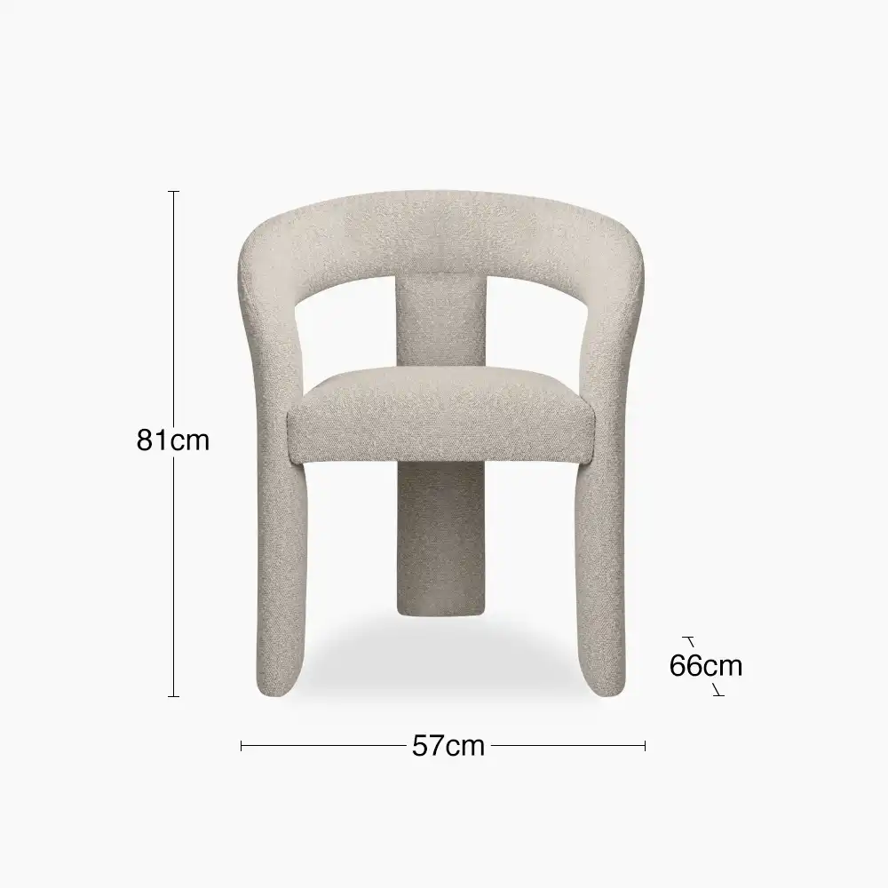 Bellamy Carver Dining Chair | Speckled Stone Sustainable Boucle