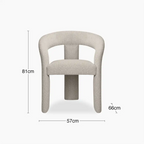 Bellamy Carver Dining Chair | Speckled Stone Sustainable Boucle