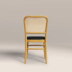 Bourne Wooden Dining Chair | Vintage Black Faux Leather & Oak