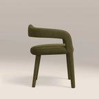 Ophelia Carver Dining Chair | Moss Green Sustainable Mohair Velvet