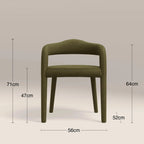 Ophelia Carver Dining Chair | Moss Green Sustainable Mohair Velvet