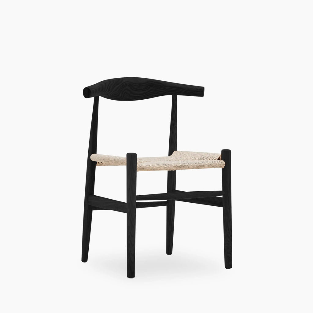 Aalborg Wooden Dining Chair | Natural Weave & Black