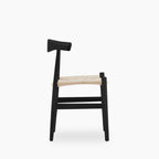 Aalborg Wooden Dining Chair | Natural Weave & Black