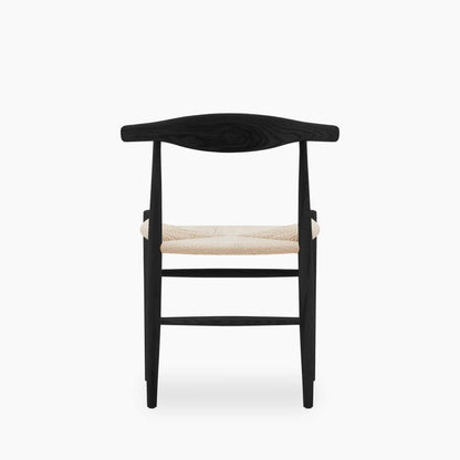 Aalborg Wooden Dining Chair | Natural Weave & Black