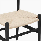 Aalborg Wooden Dining Chair | Natural Weave & Black