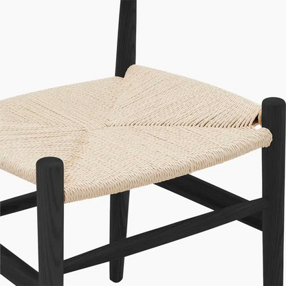 Aalborg Wooden Dining Chair | Natural Weave & Black