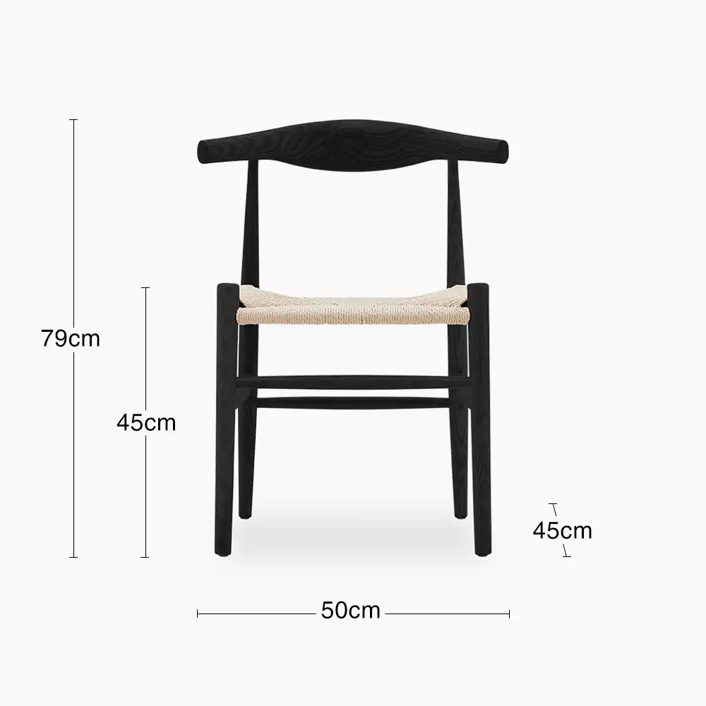 Aalborg Wooden Dining Chair | Natural Weave & Black
