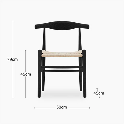 Aalborg Wooden Dining Chair | Natural Weave & Black