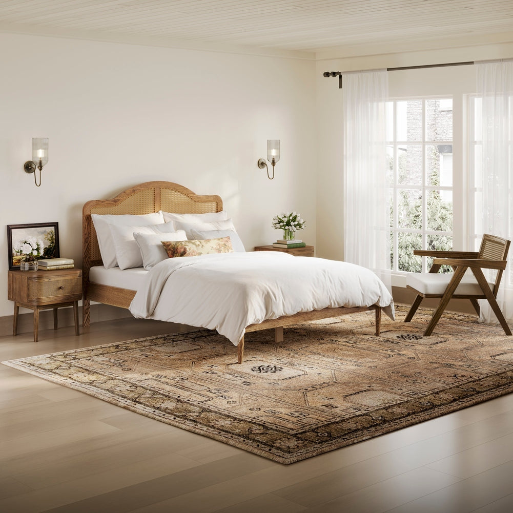 Claudette King Size Bed - Smoked Wood