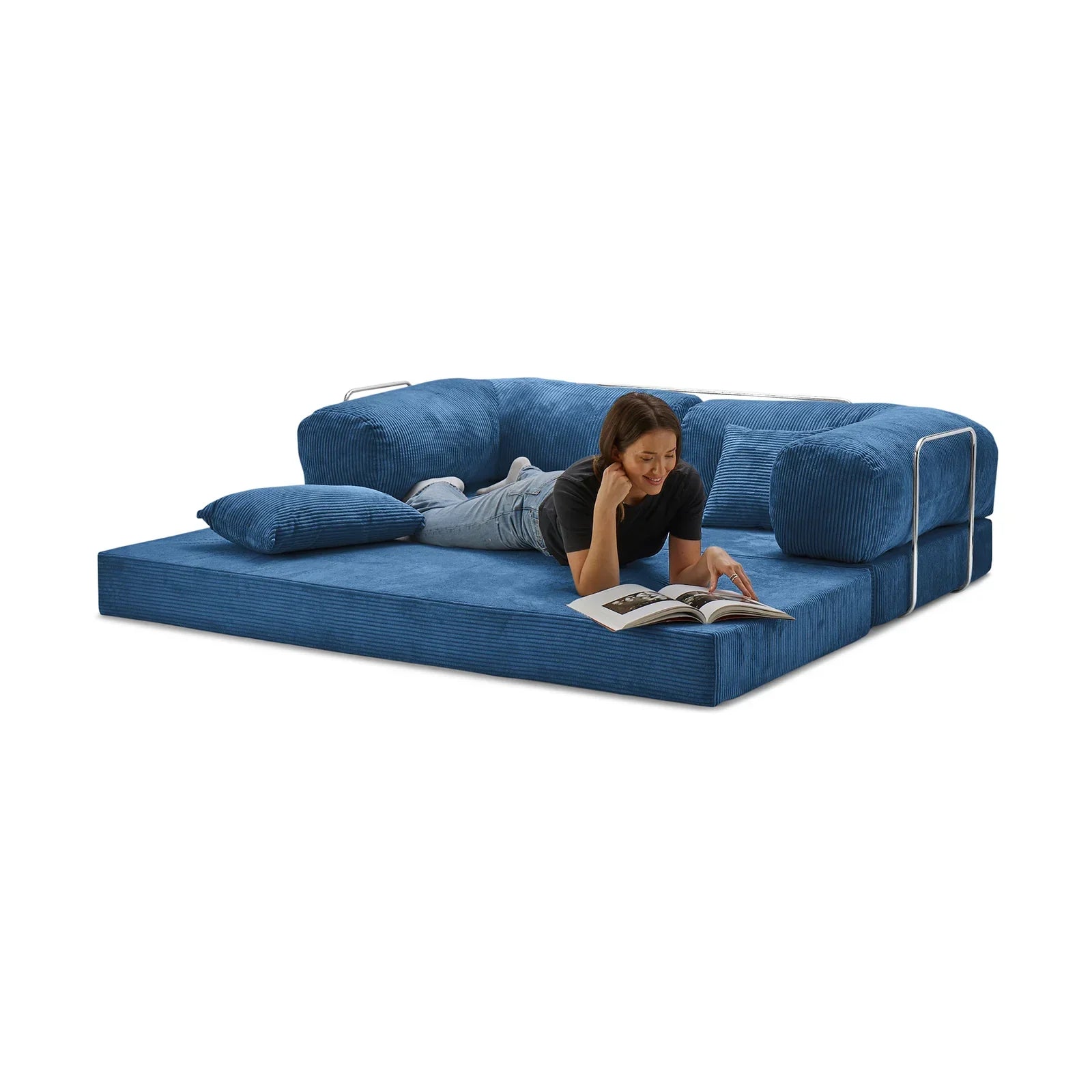 Nubo Compressed Blue Sofa – High-Quality Construction