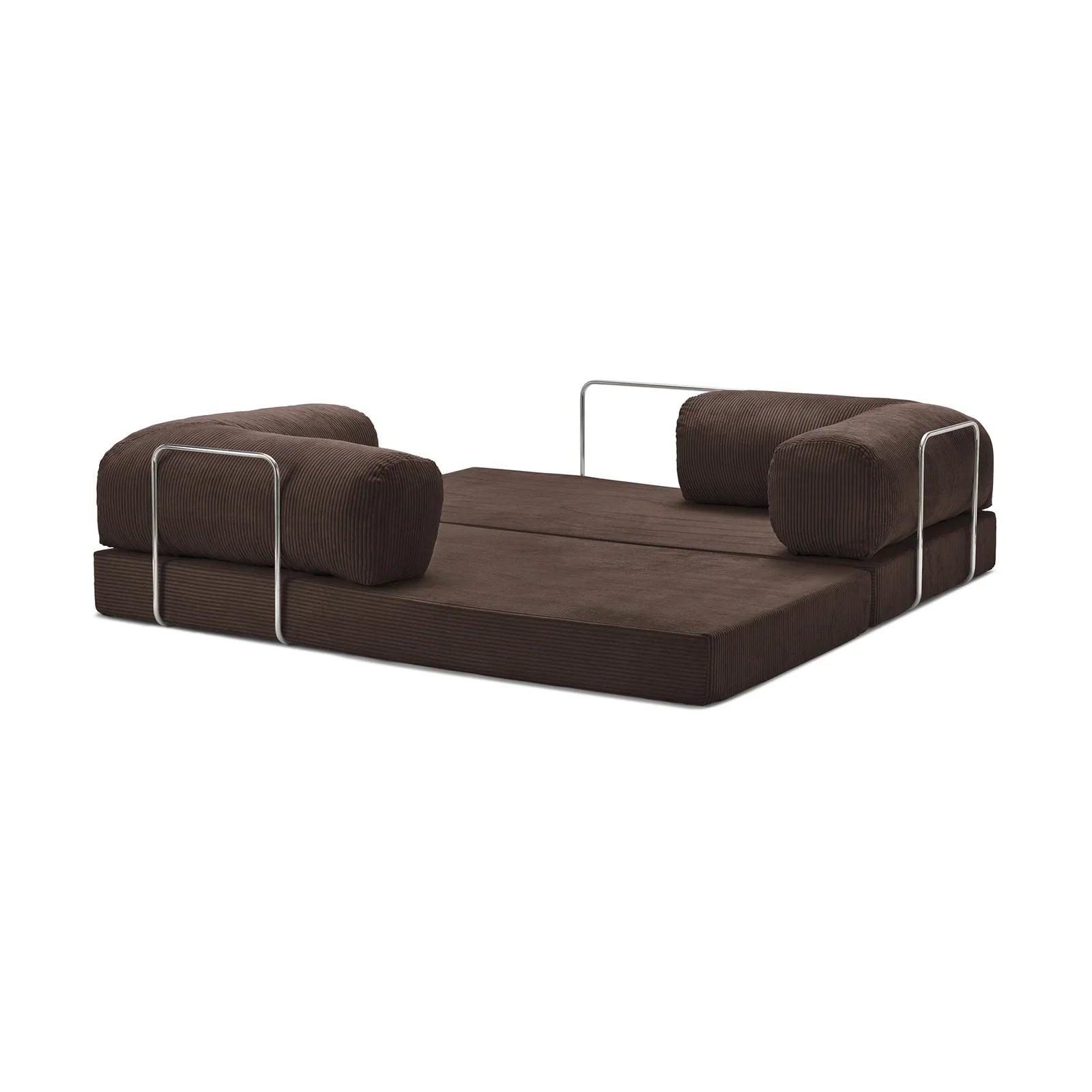 Nubo Compact Brown Canape Sofa - Compressed for Easy Shipping